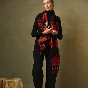 Hot One Hundred Stars Acer Black Wool Scarf