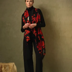 Shop One Hundred Stars Acer Black Wool Scarf