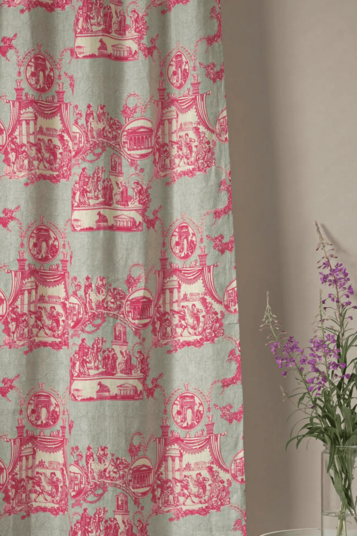 ancient_column_pink_linen_panel_1.webp Store One Hundred Stars Ancient Column Pink Linen Panel