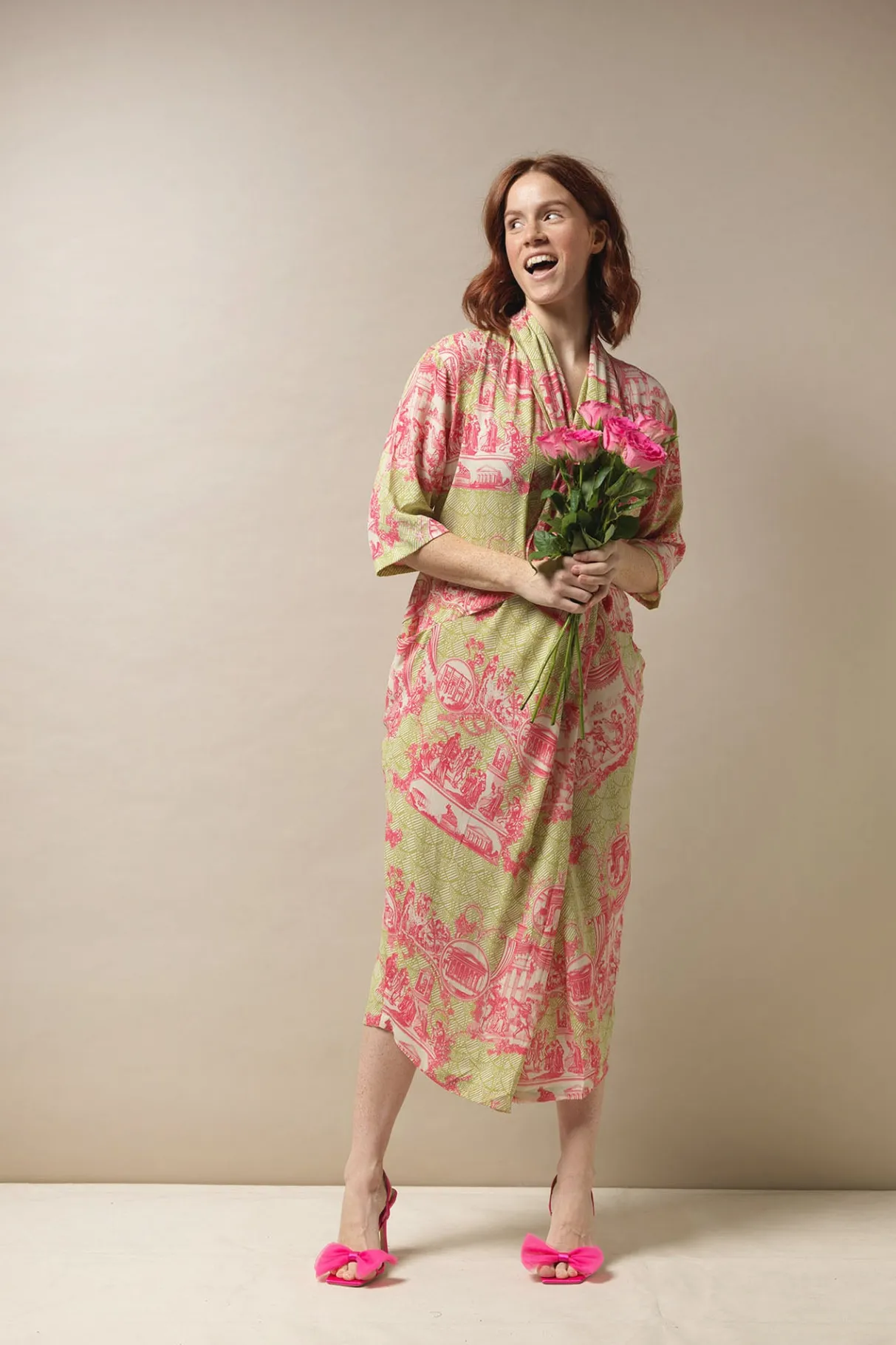 ancient_columns_olive_rachel_dress_2.webp Shop One Hundred Stars Ancient Columns Olive Rachel Dress