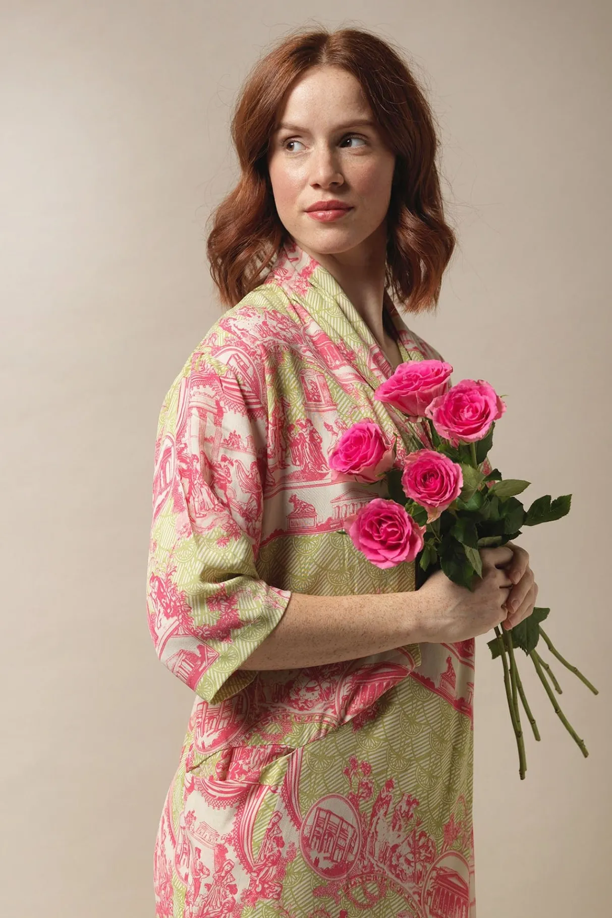 ancient_columns_olive_rachel_dress_4.webp Shop One Hundred Stars Ancient Columns Olive Rachel Dress