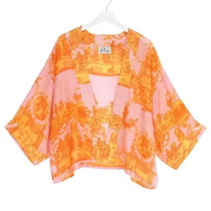 Best One Hundred Stars Ancient Columns Orange Kimono