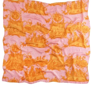 Outlet One Hundred Stars Ancient Columns Orange Silk Scarf