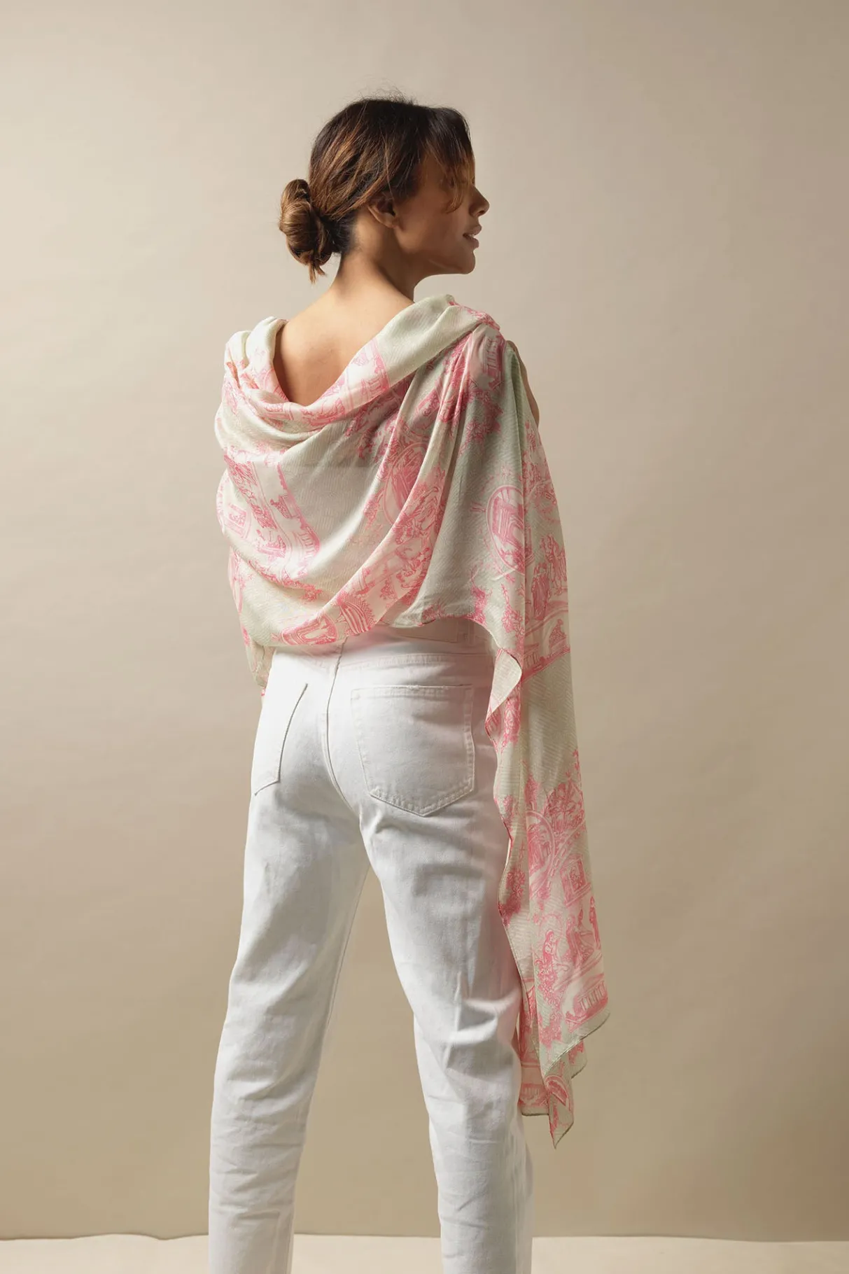 ancient_columns_pink_scarf_1.webp Discount One Hundred Stars Ancient Columns Pink Scarf
