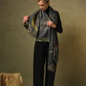 Sale One Hundred Stars Bird Ink Wool Scarf