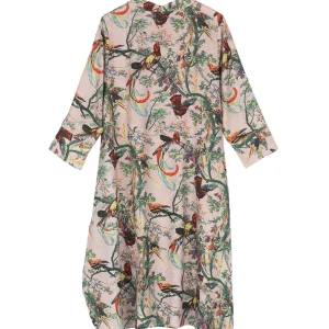 Hot One Hundred Stars Chinoiserie Pink Asymmetric Dress
