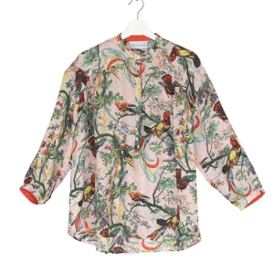 Shop One Hundred Stars Chinoiserie Pink Darcy Shirt