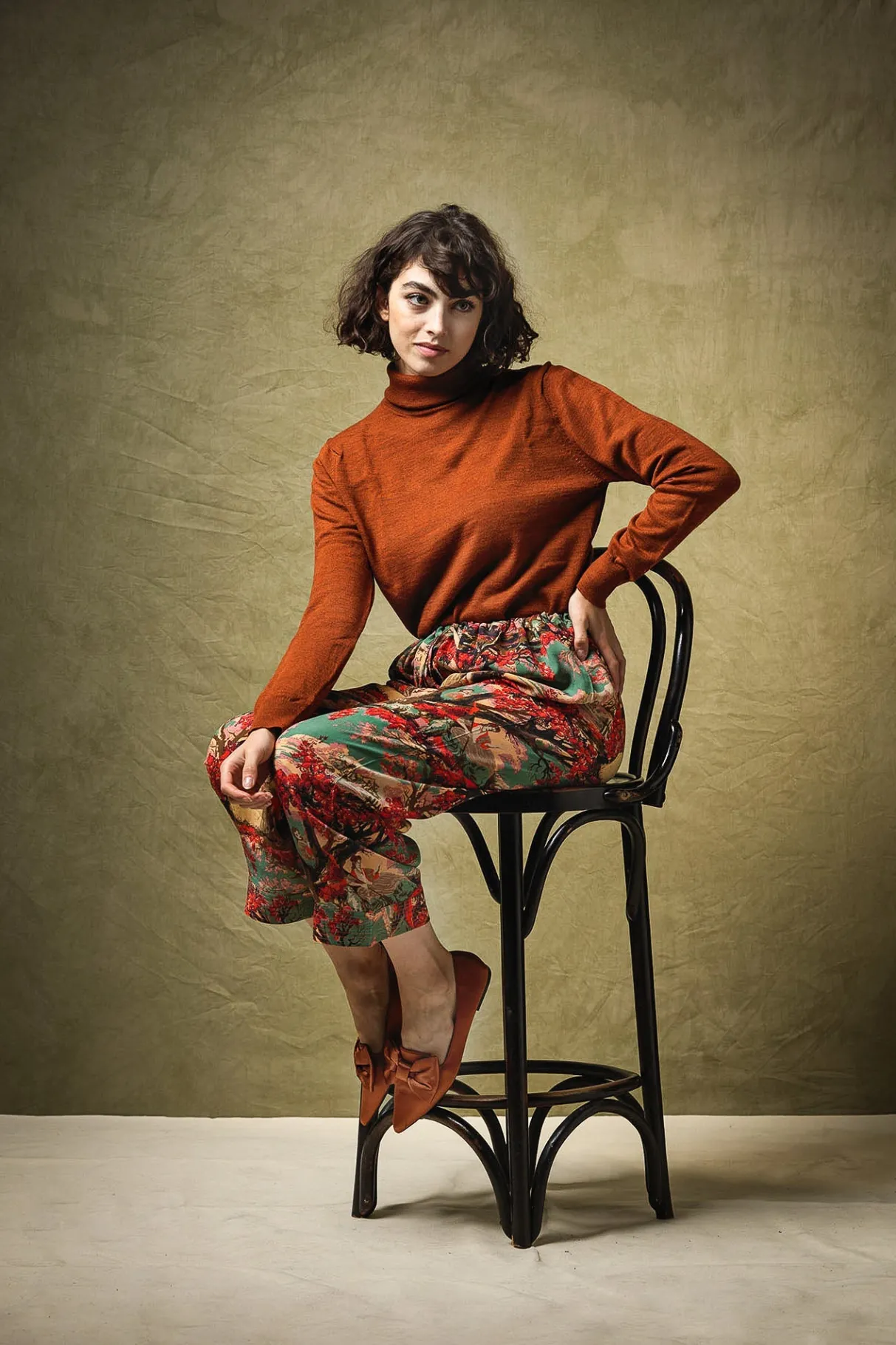 country_toile_berry_crepe_pants_0.webp Cheap One Hundred Stars Country Toile Berry Crepe Pants