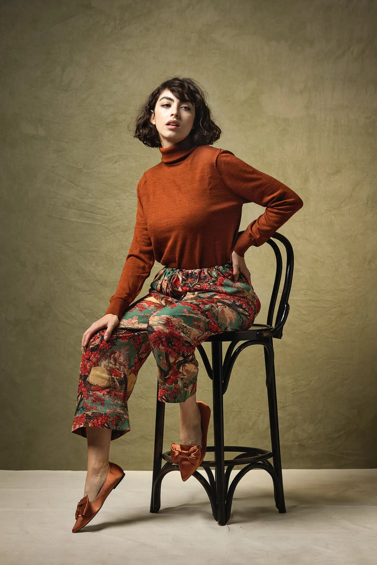 country_toile_berry_crepe_pants_2.webp Cheap One Hundred Stars Country Toile Berry Crepe Pants