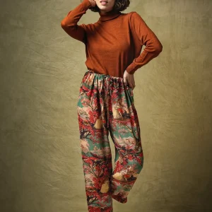 Cheap One Hundred Stars Country Toile Berry Crepe Pants