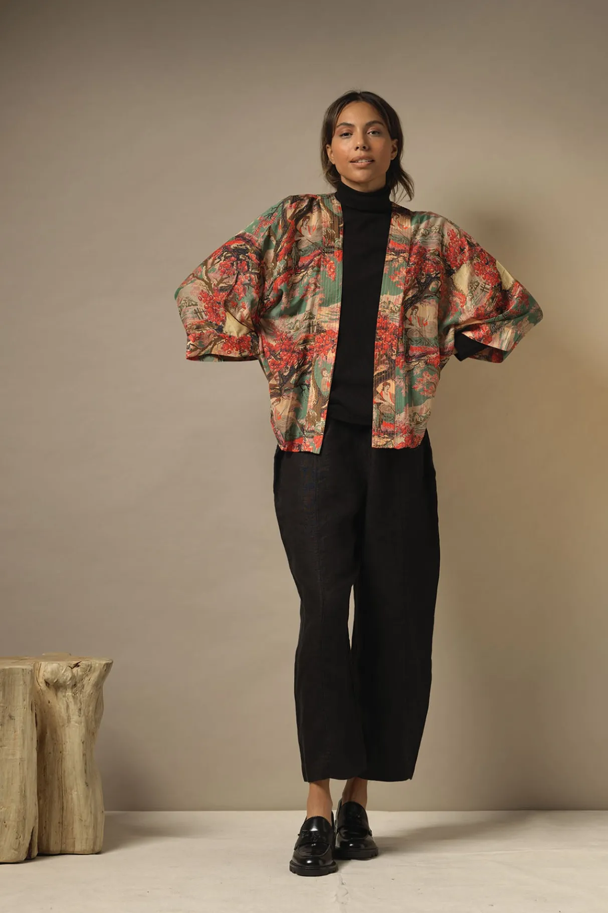 country_toile_berry_kimono_0.webp Clearance One Hundred Stars Country Toile Berry Kimono