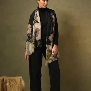 Discount One Hundred Stars Daisy Black Wool Scarf