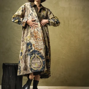 Best Sale One Hundred Stars Dhurrie Taupe Velvet Duster Coat