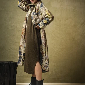Best Sale One Hundred Stars Dhurrie Taupe Velvet Duster Coat