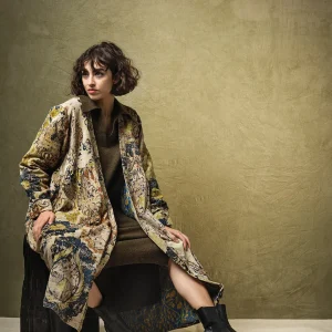 Best Sale One Hundred Stars Dhurrie Taupe Velvet Duster Coat