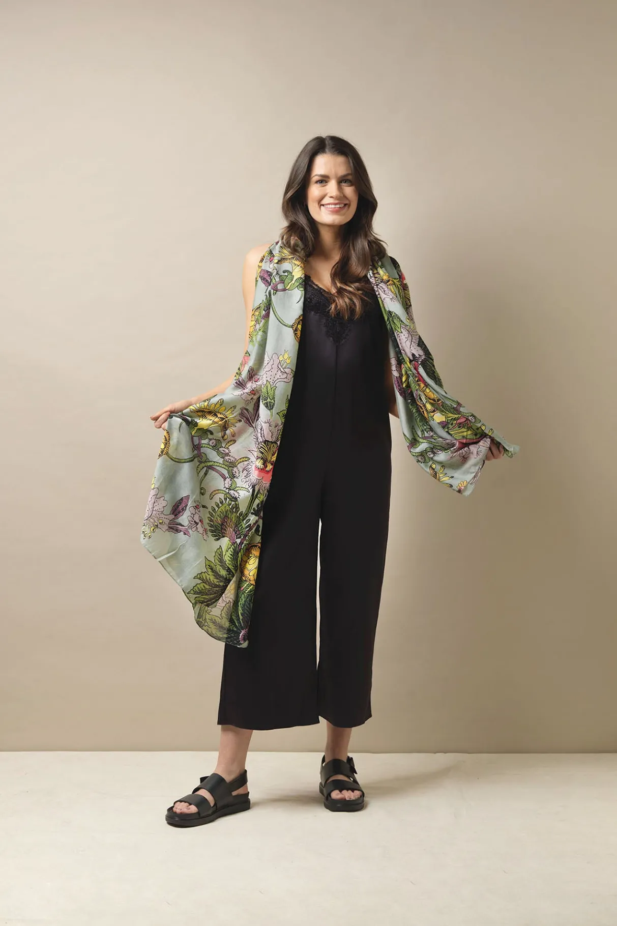 eccentric_blooms_putty_scarf_0.webp Outlet One Hundred Stars Eccentric Blooms Putty Scarf