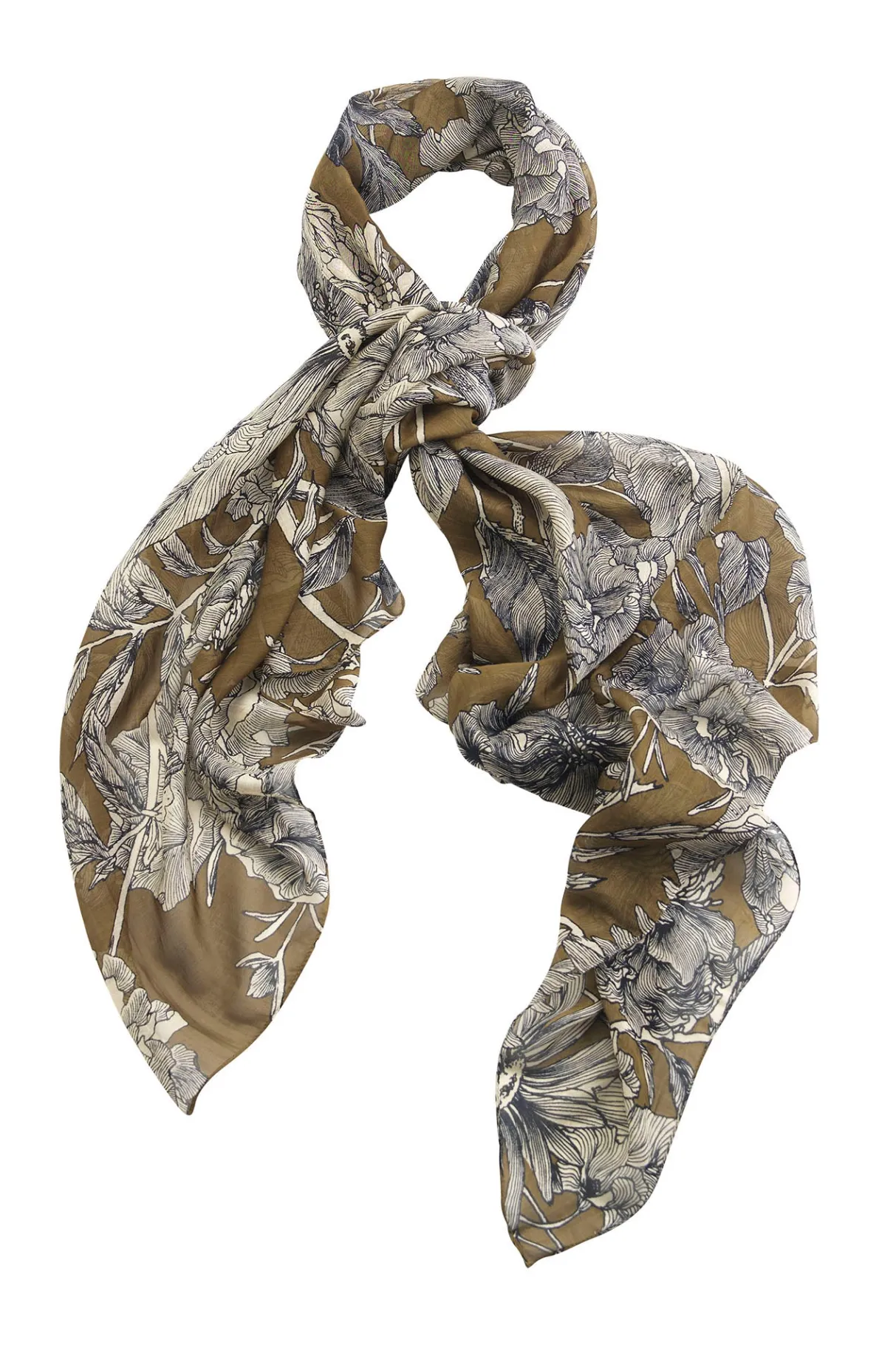 etched_flower_khaki_kew_scarf_0.webp Cheap One Hundred Stars Etched Flower Khaki Kew Scarf