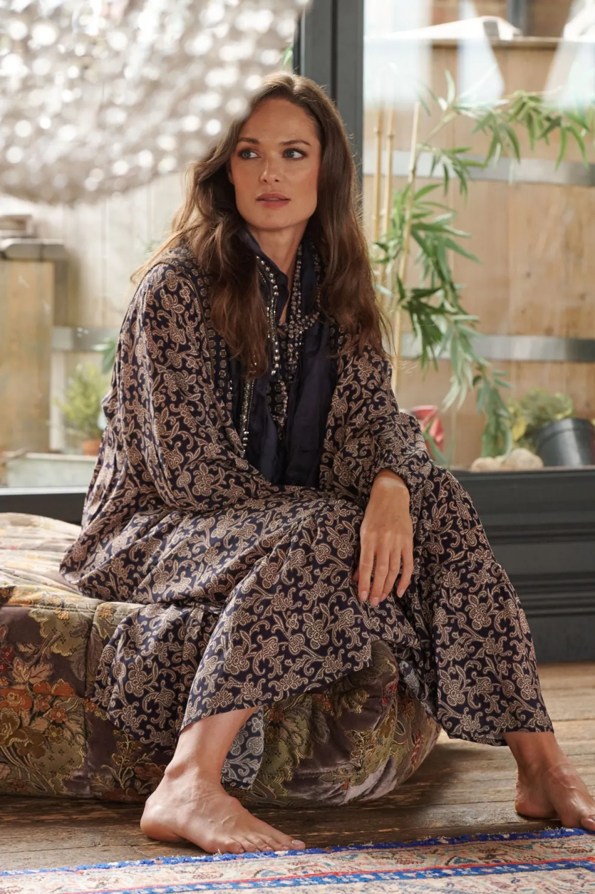 floral_paisley_blue_boho_dress_1.webp Cheap One Hundred Stars Floral Paisley Blue Boho Dress