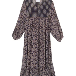 Cheap One Hundred Stars Floral Paisley Blue Boho Dress