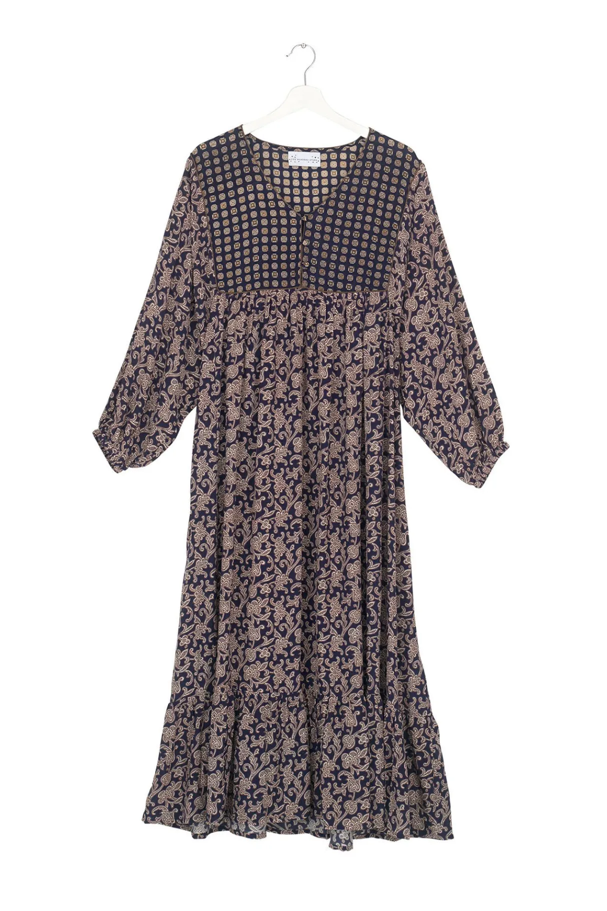 floral_paisley_blue_boho_dress_4.webp Cheap One Hundred Stars Floral Paisley Blue Boho Dress