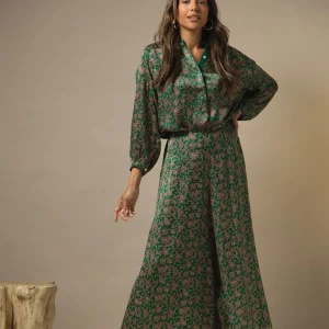 Store One Hundred Stars Floral Paisley Green Darcy Shirt