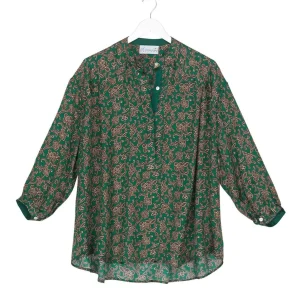 Store One Hundred Stars Floral Paisley Green Darcy Shirt