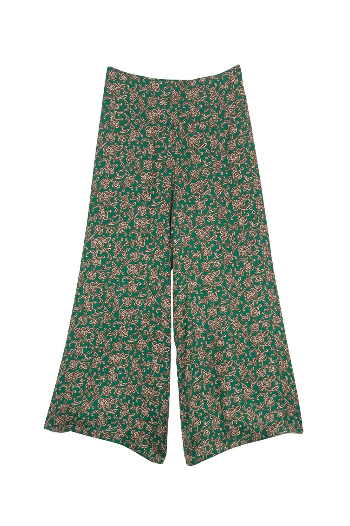 floral_paisley_green_palazzo_pant_1.webp Store One Hundred Stars Floral Paisley Green Palazzo Pant