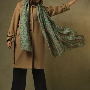 Flash Sale One Hundred Stars Floral Paisley Green Scarf