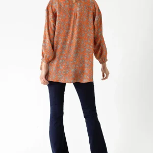 New One Hundred Stars Floral Paisley Orange Darcy Shirt