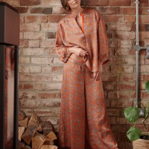 Shop One Hundred Stars Floral Paisley Orange Palazzo Pant