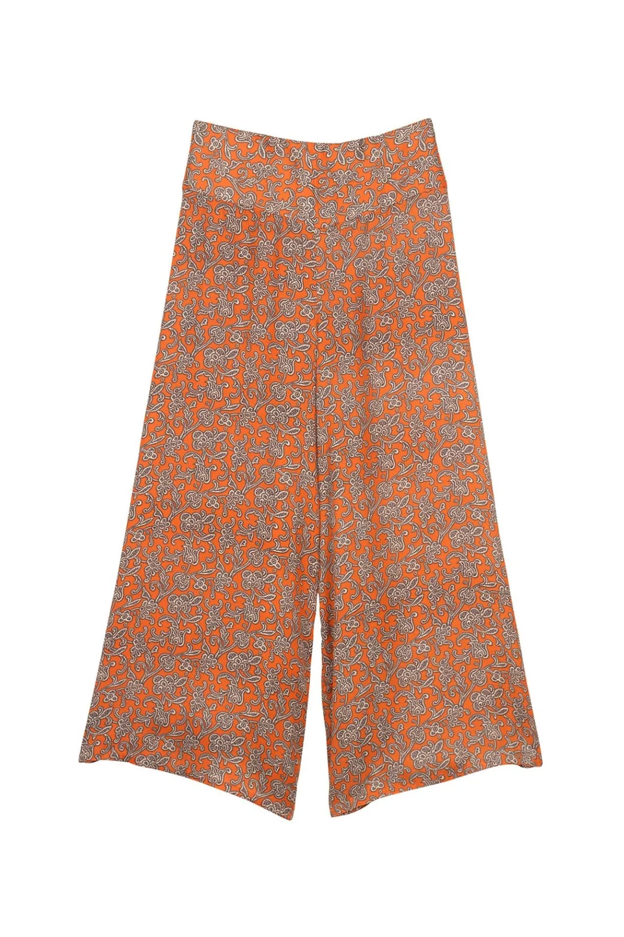 floral_paisley_orange_palazzo_pant_5.webp Shop One Hundred Stars Floral Paisley Orange Palazzo Pant
