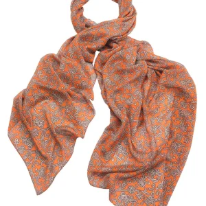 Sale One Hundred Stars Floral Paisley Orange Scarf