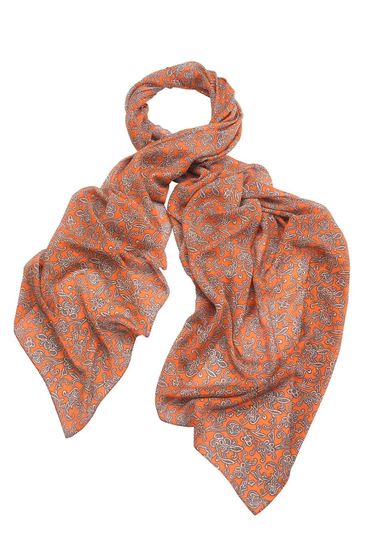 floral_paisley_orange_scarf_2.webp Sale One Hundred Stars Floral Paisley Orange Scarf