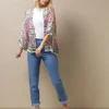 Shop One Hundred Stars Folk Flowers Pink Kimono