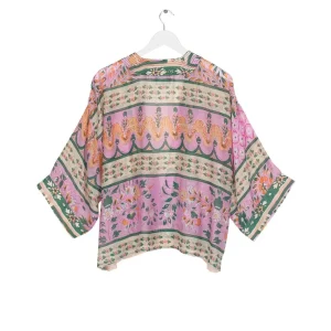 Shop One Hundred Stars Folk Flowers Pink Kimono