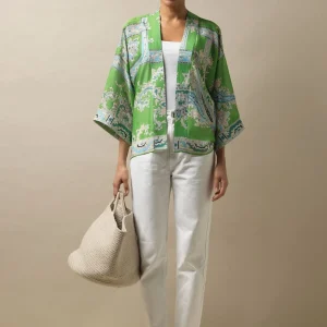 Best One Hundred Stars Handkerchief Green Kimono