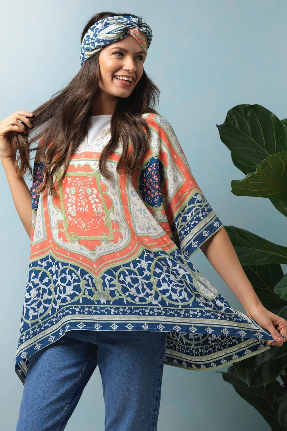 indian_summer_blue_headband_2.webp Store One Hundred Stars Indian Summer Blue Headband