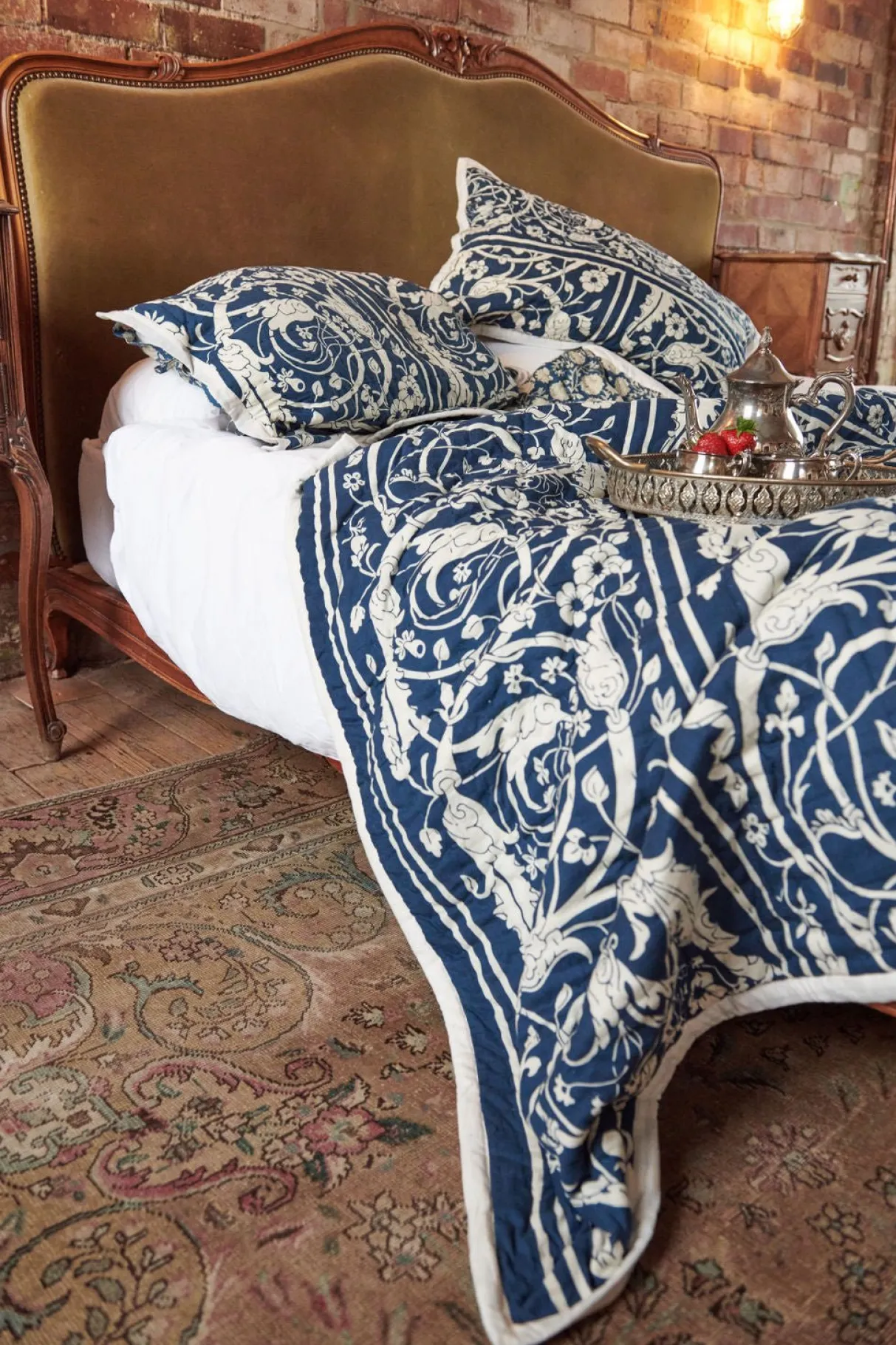 jaipur_blue_bedspread_0.webp Best Sale One Hundred Stars Jaipur Blue Bedspread