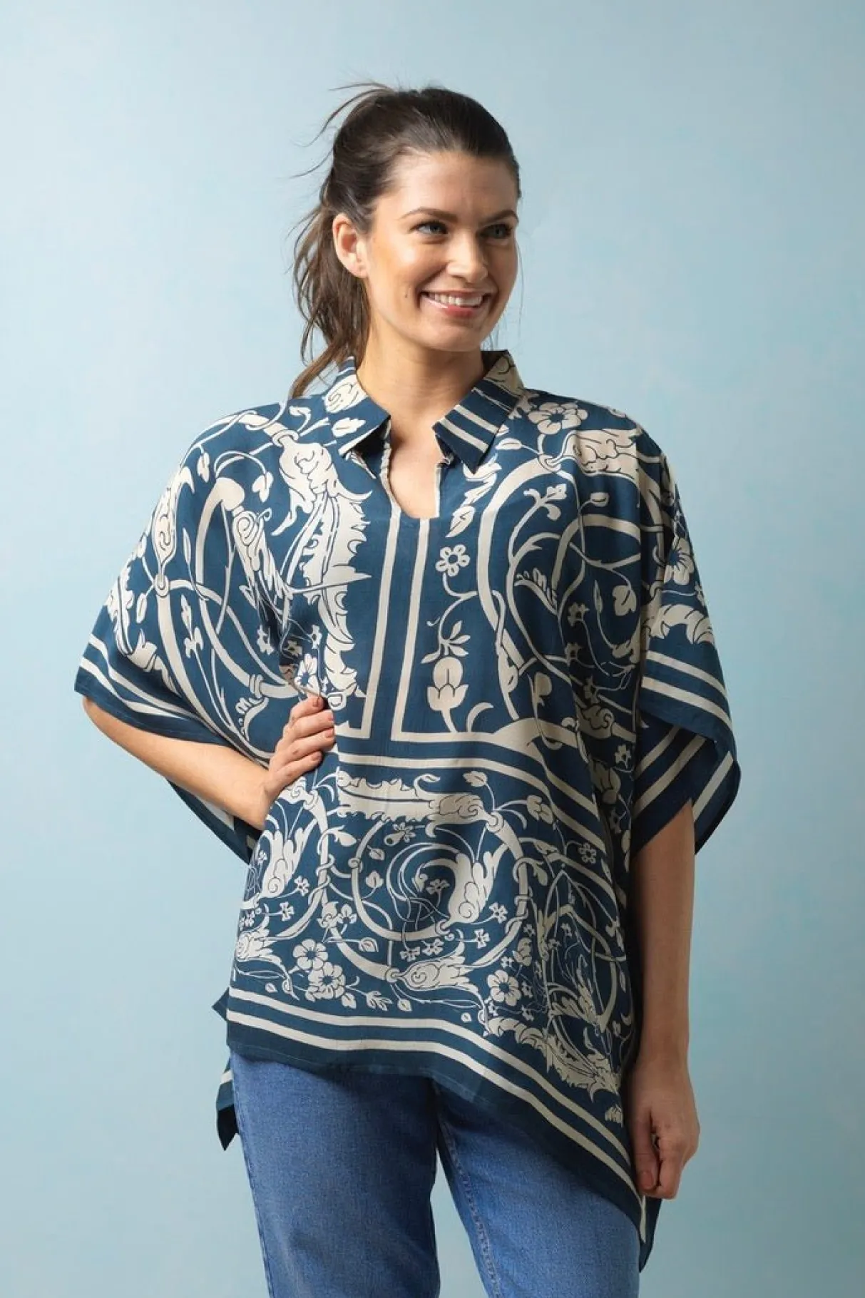 jaipur_blue_tunic_top_0.webp Flash Sale One Hundred Stars Jaipur Blue Tunic Top