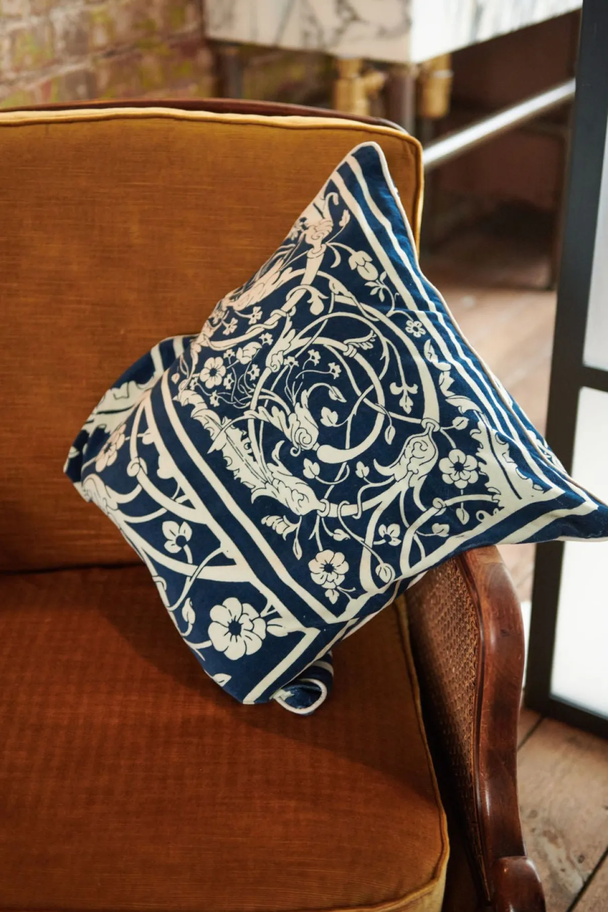 jaipur_blue_velvet_cushion_0.webp Store One Hundred Stars Jaipur Blue Velvet Cushion
