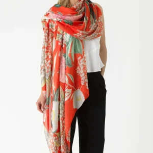 New One Hundred Stars Kew Elderflower Red Scarf