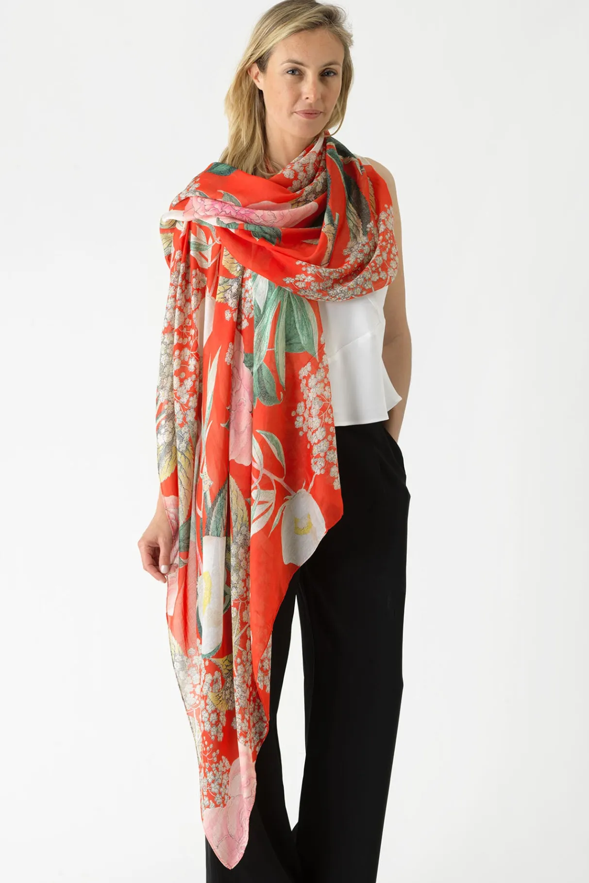 kew_elderflower_red_scarf_0.webp New One Hundred Stars Kew Elderflower Red Scarf