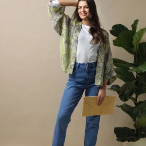 Sale One Hundred Stars Kew Etched Floral Fern Kimono