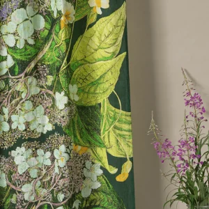 Store One Hundred Stars Kew Hydrangea Lime Linen Panel
