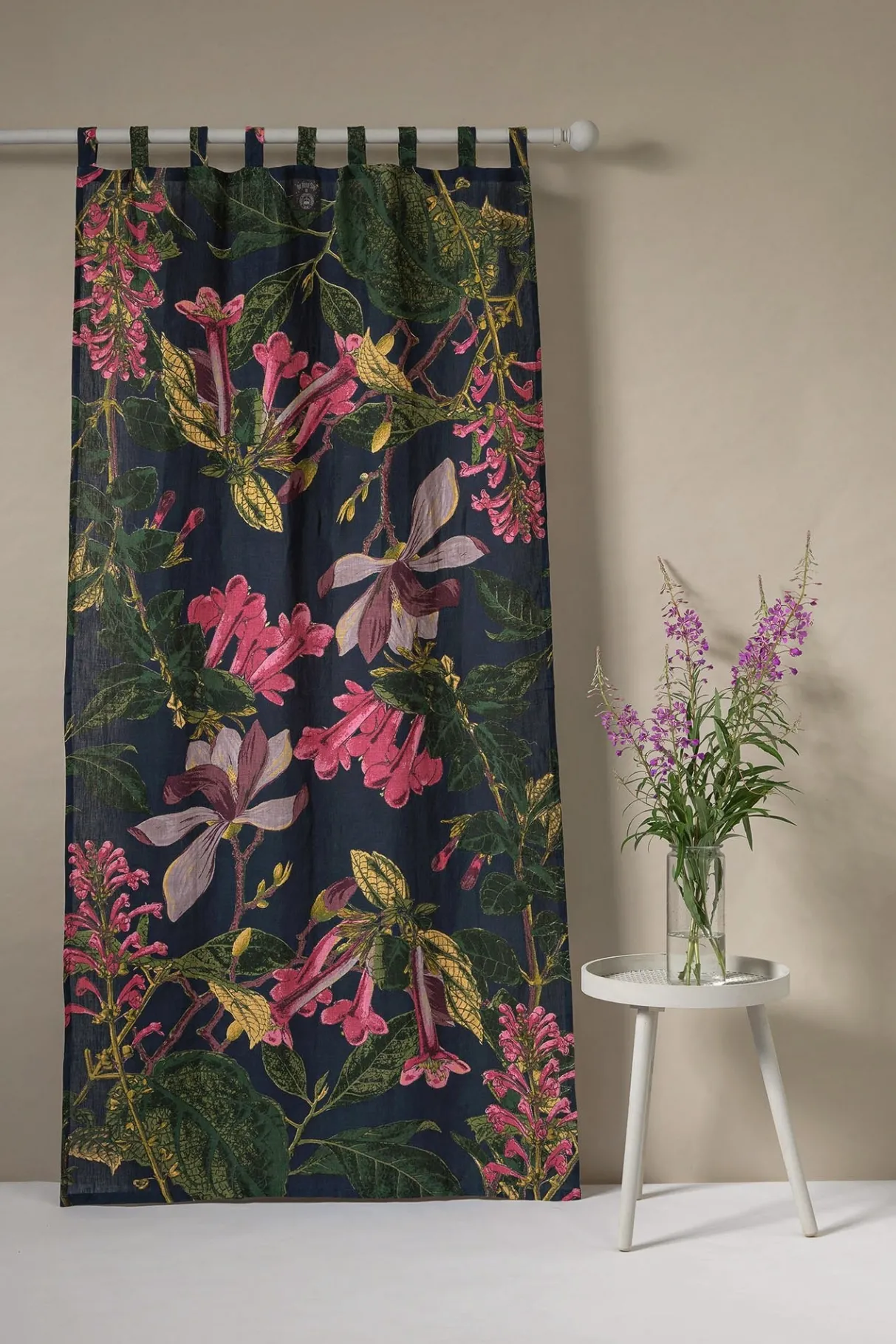 kew_magnolia_blue_linen_panel_0.webp Clearance One Hundred Stars Kew Magnolia Blue Linen Panel