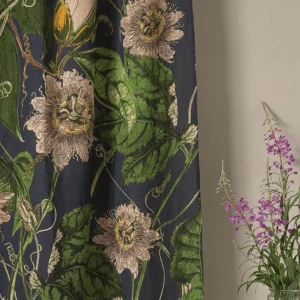 Cheap One Hundred Stars Kew Passion Flower Grey Linen Panel