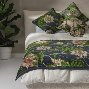 Sale One Hundred Stars Kew Passion Flower Grey Velvet Throw