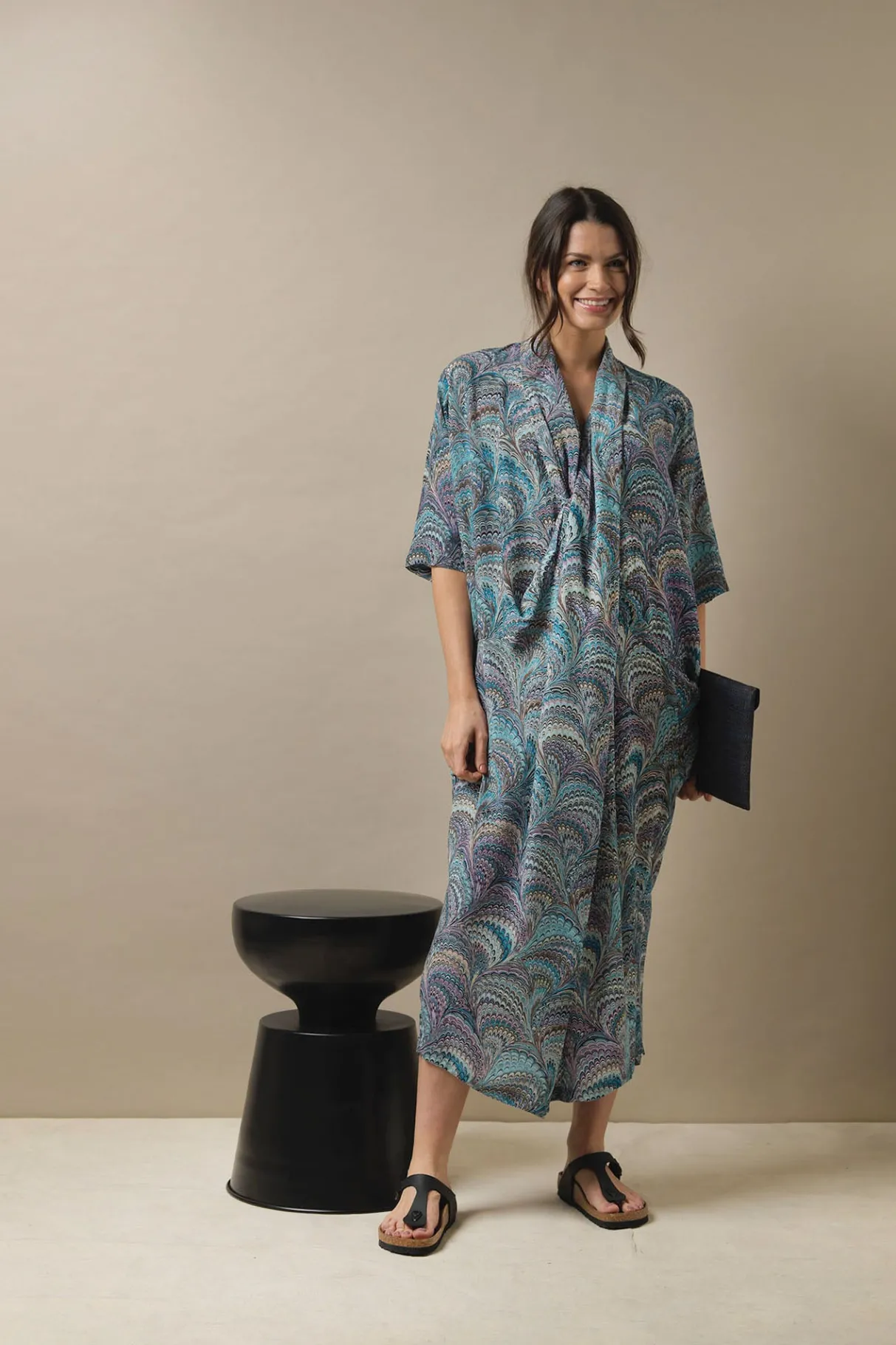 marbled_blue_rachel_dress_1.webp Best One Hundred Stars Marbled Blue Rachel Dress
