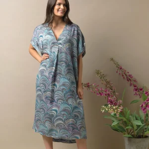 Shop One Hundred Stars Marbled Blue Shift Dress