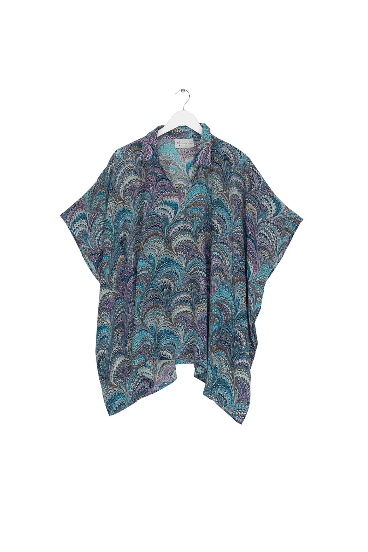marbled_blue_tunic_top_3.webp Outlet One Hundred Stars Marbled Blue Tunic Top